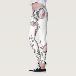 Legging Rosa Azul Naval Rosa Pastel Floral Suave