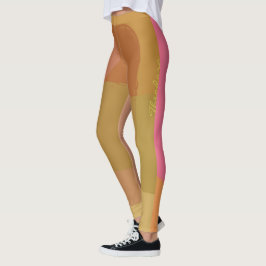 Legging Rosa bege Dourado abstrato