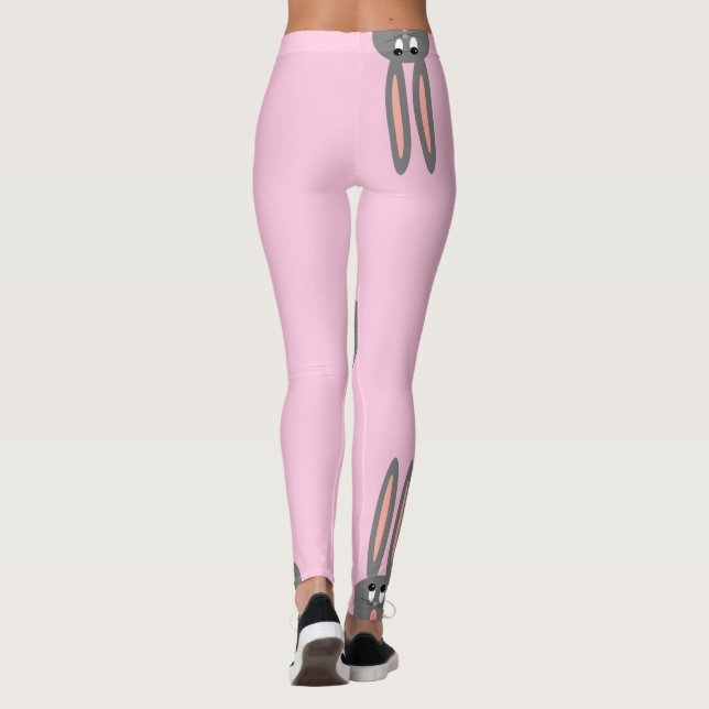Legging Rosa bonito que olha caneleiras da páscoa dos (Verso)