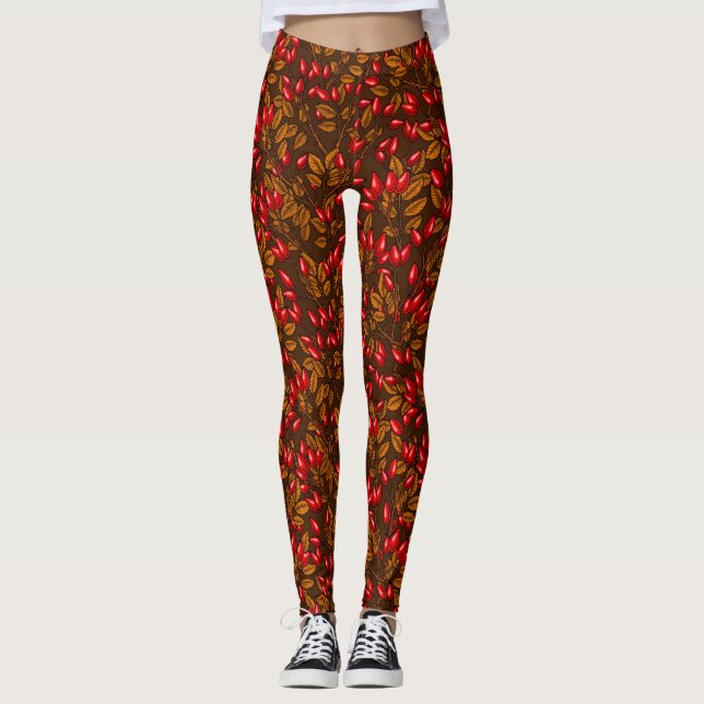 Legging Rosa, castanho e vermelho (Frente)