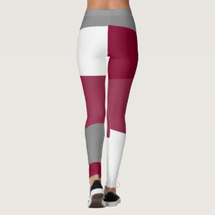 Legging Rosa Cinza e Branco  