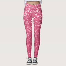 Legging Rosa claro rosa falso brilho glitter