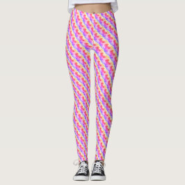 Legging Rosa com cores arco-íris