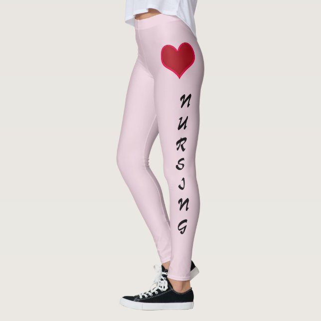 Legging Rosa das caneleiras dos cuidados do amor (Esquerda)