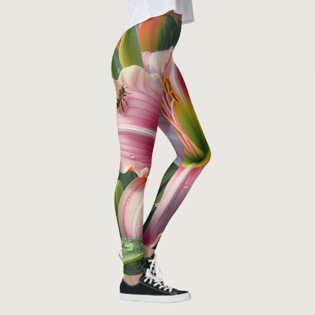 Legging Rosa Daylily Floral (Direita)