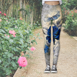 Legging Rosa de Ephemera Vintage, Azul Vitoriano Escuro