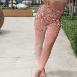 Legging Rosa Dourada com brilho de metal escovado<br><div class="desc">Um design de legendas em chic em moda com brilho brilhante bonito de ouro rosa em um fundo metálico embebido em rosa.</div>
