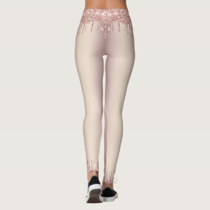 Legging Rosa Dourado Blush Glitter Sparkle Drives Chic Dan