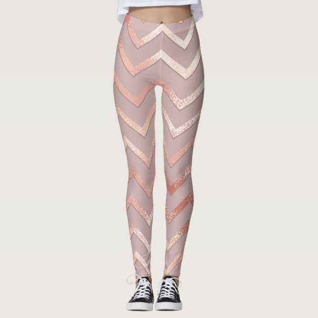 Legging Rosa dourado: padrão de safra elegante. (Frente)