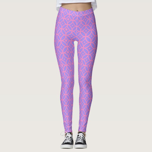 Legging Rosa e Lavanda Préppy (Frente)