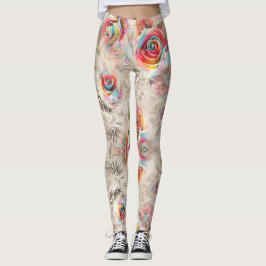 Legging Rosa e padrão floral coloridos