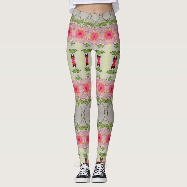 Legging Rosa e Verde limão (Frente)