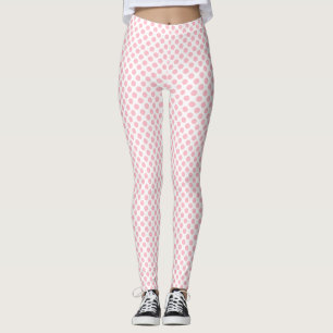 Legging Rosa em Bolinhas brancas de tamanho pequeno