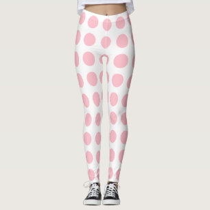 Legging Rosa em Bolinhas Horizontais de Grande Tamanho Bra