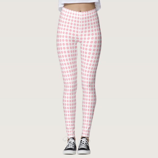 Legging Rosa em Bolinhas Horizontais de Tamanho Pequeno Br (Frente)