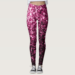 Legging Rosa escuro falso brilho glitter faíscas