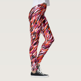 Legging Rosa fúcsia, laranja, preto e camuflado branco
