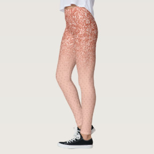 Legging Rosa-gold faux glitter ombre