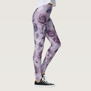 Legging Rosa Lavanda Empoeirada Tons Sonhadores Florais
