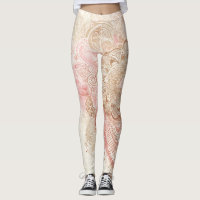 Rosa Marrom Creme Mandala Boêmio Moda Boho