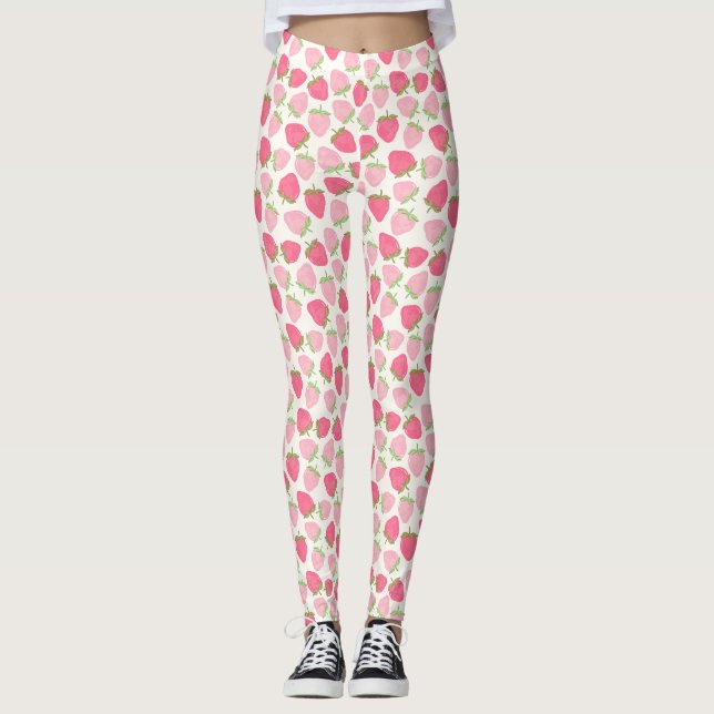 Legging Rosa Morango Feminino Doce e Frutado  (Frente)