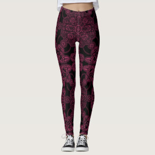 Legging Rosa profundo e Persa preto