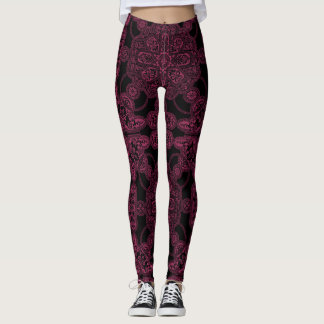 Legging Rosa profundo e Persa preto