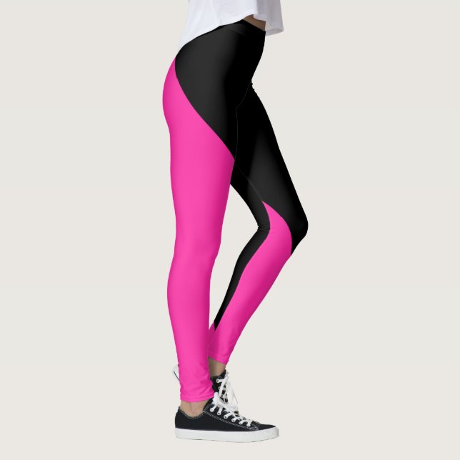 Legging Rosa Quente e Preto (Direita)