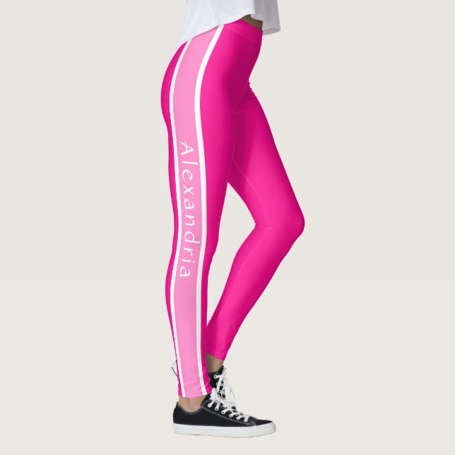 Legging Rosa Quente e Rosa Personalizado (Direita)