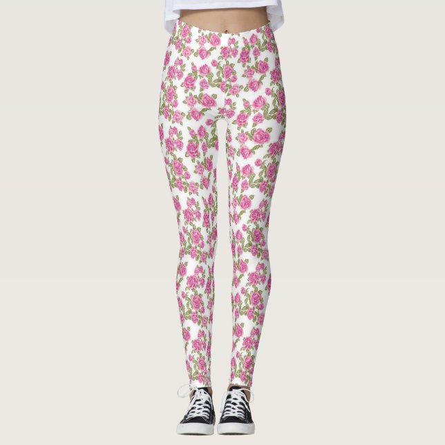 Legging Rosa Rosa Rosa Brilhante (Frente)