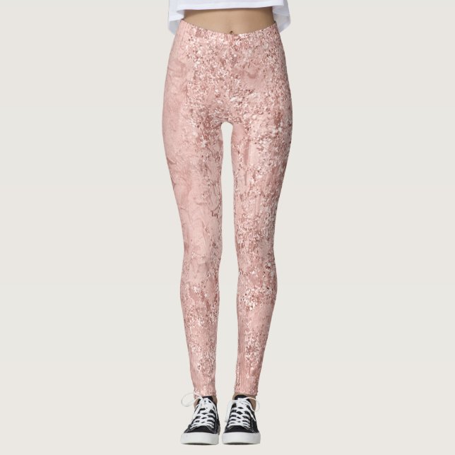 Legging Rosa Rosa Rosa Rosa Rosa Dourada, Esbranquiçada, B (Frente)