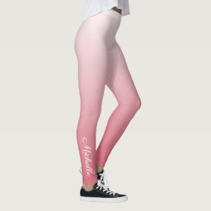 Legging Rosa salmon personalizado do ombre do inclinação