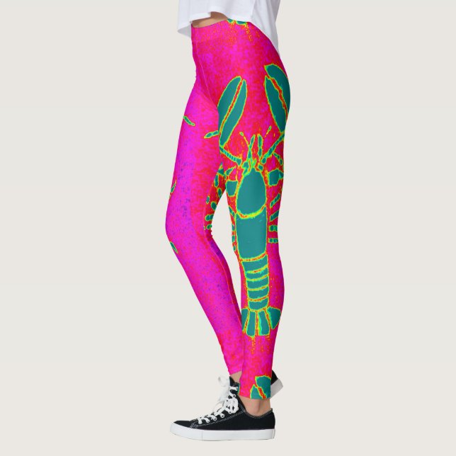 Legging rosa verde gigante de Thunder_Cove da lagosta (Esquerda)