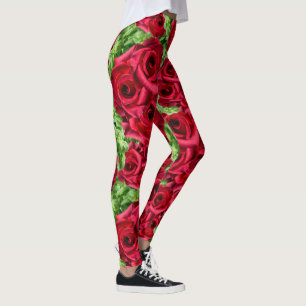 Legging Rosa vermelha Path Flower Garland