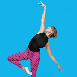Legging Rosa violeta moderno e pontos negros