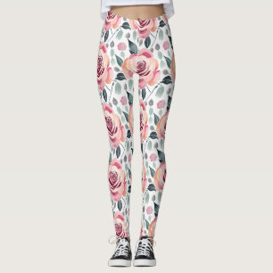 Legging Rosas Abstratas Em Cores Pastel