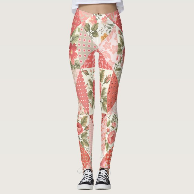 Legging Rosas Borboletas Sem Fios (Frente)