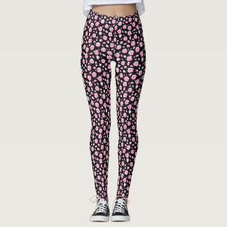 Legging Rosas brancas e rosa elegantes
