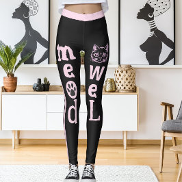 Legging Rosas claro Escuras Personalizadas Gatos de Animai