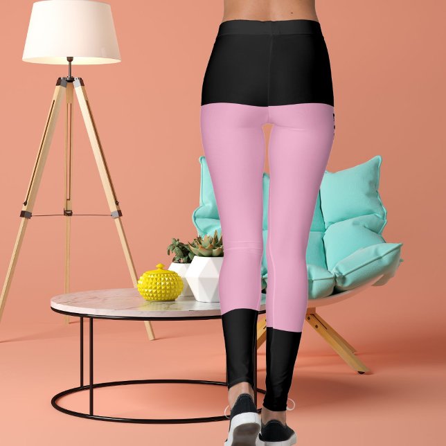 Legging Rosas claro Pretas Personalizadas - Retrô de Gata (Criador carregado)