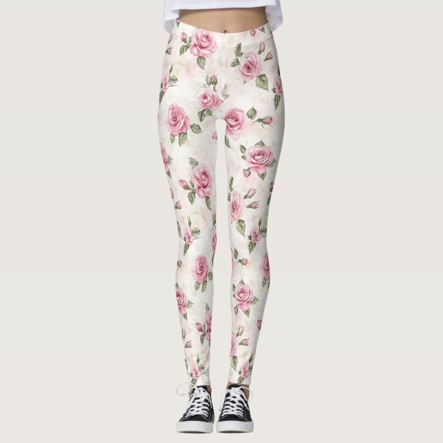Legging Rosas Cor-de-Rosa Bonitas (Frente)