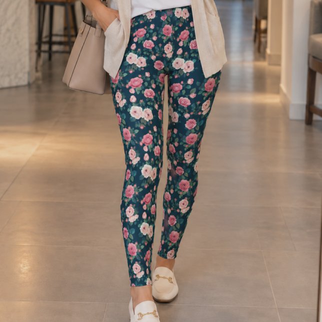 Legging Rosas Cor-de-Rosa Clássicas (Criador carregado)