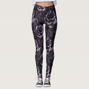 Legging Rosas de cemitério roxos ocultos