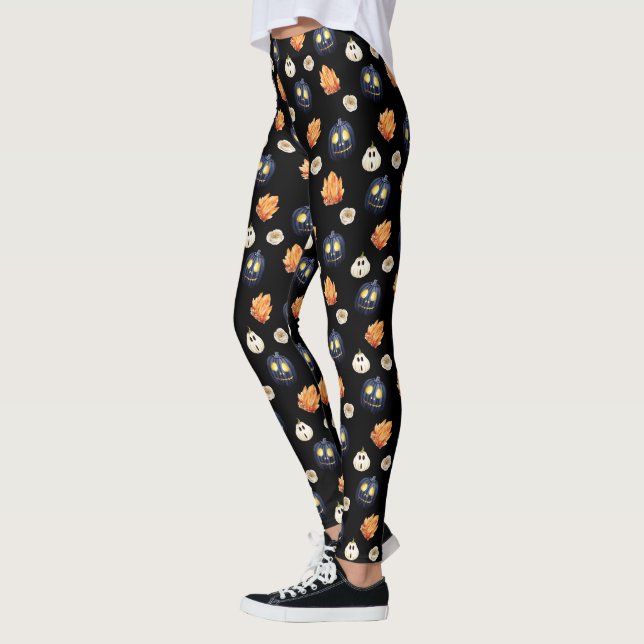 Legging Rosas de cristais laranja de abóbora esculpidos no (Esquerda)
