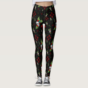 Legging Rosas do crânio Zia Sun Greenery Black Novo México