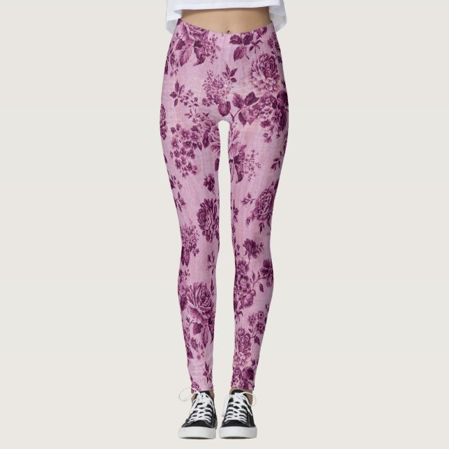 Legging Rosas doces de rosa (Frente)