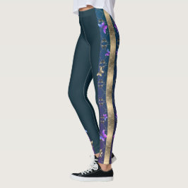 Legging Rosas e borboletas Leggens Azuis