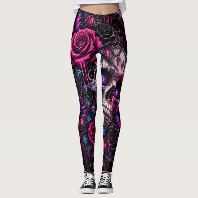 Legging rosas e caveira- ARH (Frente)