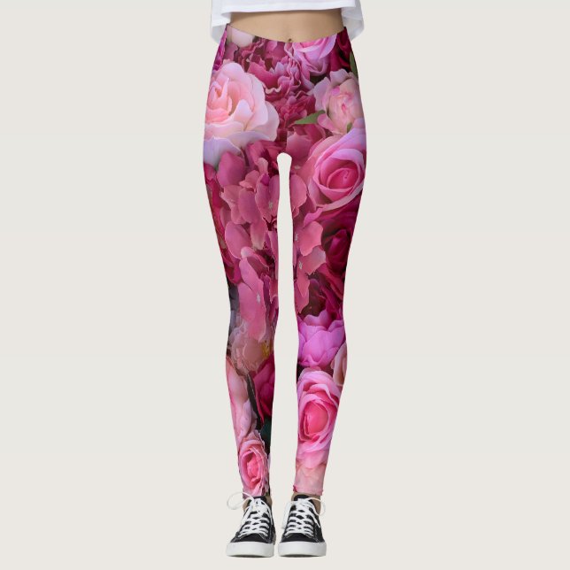 Legging Rosas e Lilys Deco Art (Frente)