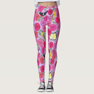 Legging rosas e mantas de lança-lavanda